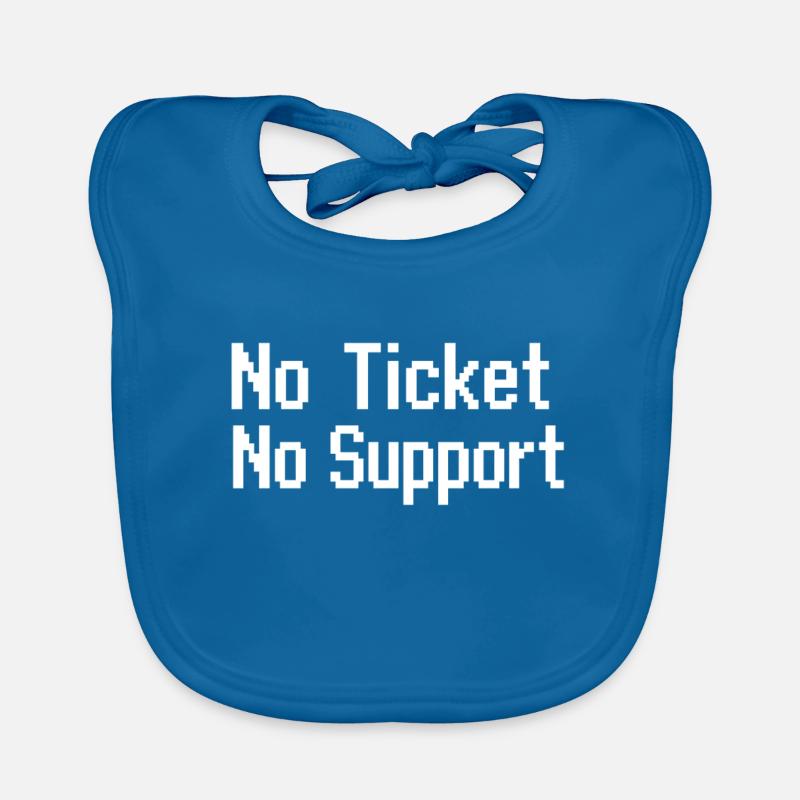No Ticket No Service IT Support 8 bit pixel Organic Baby Bibs