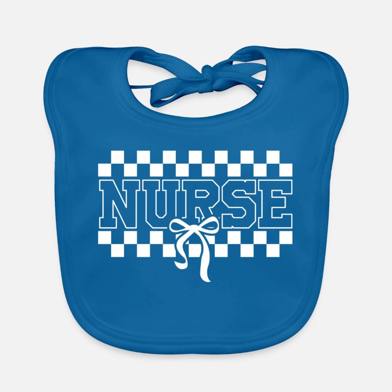 Conception du ruban à damier de l’infirmière Krankenschwester Bavoir bio Bébé
