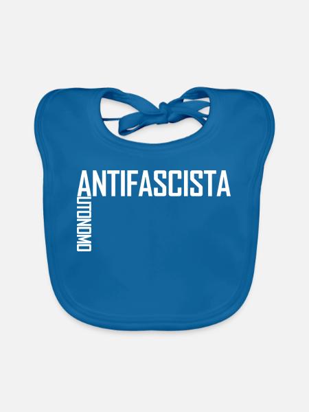 Autonomo Antifascista white - Baby Bio-Lätzchen - Pfauenblau
