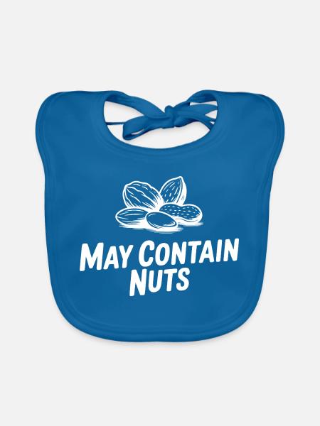 Kann Nüsse enthalten - Baby Bio-Lätzchen - Pfauenblau
