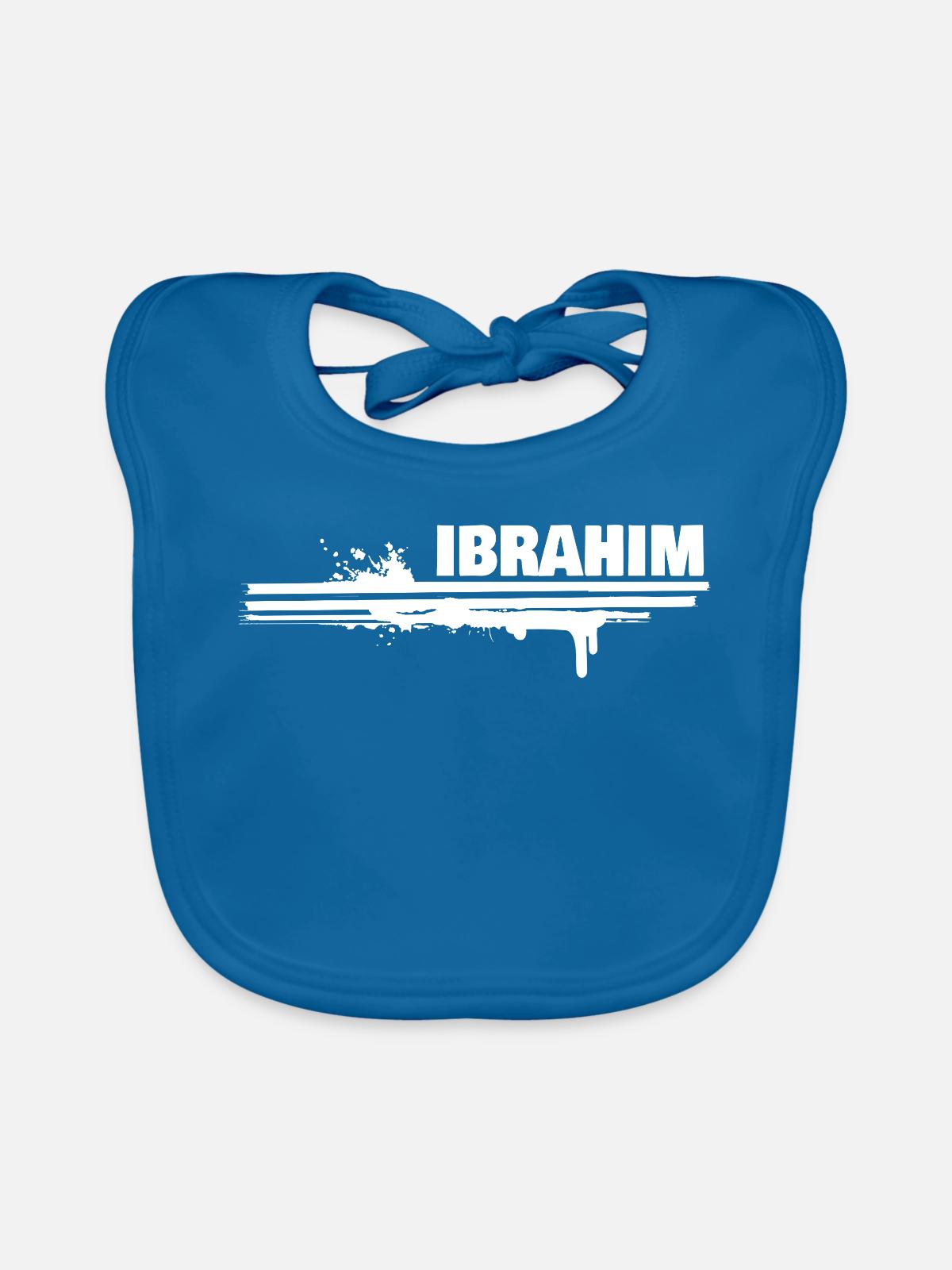 Malerei Ibrahim - Baby Bio-Lätzchen - Pfauenblau - Vorne