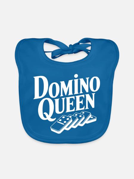 Dominokönigin - Baby Bio-Lätzchen - Pfauenblau