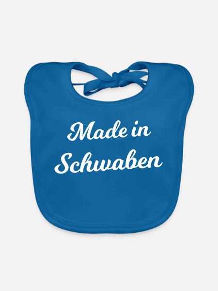 Made in Schwaben - Baby Bio-Lätzchen - Pfauenblau - Vorne