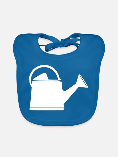 Gießkanne Garten Geschenk Gärtner - Baby Bio-Lätzchen - Pfauenblau