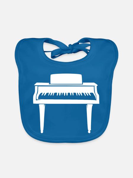Klavier Geschenk Pianist - Baby Bio-Lätzchen - Pfauenblau
