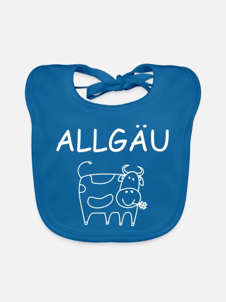 Allgäu Kuh - Baby Bio-Lätzchen - Pfauenblau - Vorne