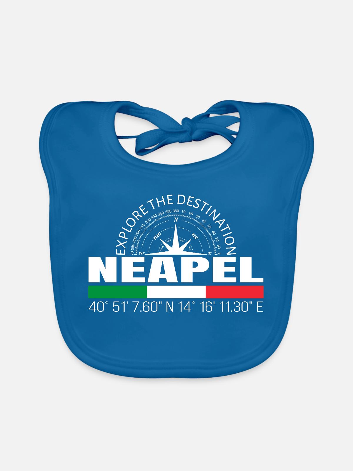 Neapel - Baby Bio-Lätzchen - Pfauenblau - Vorne