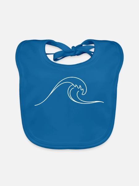 Wellenlinie Zen Line Art - Baby Bio-Lätzchen - Pfauenblau