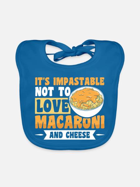 Makkaroni und Käse Mac and Cheese - Baby Bio-Lätzchen - Pfauenblau