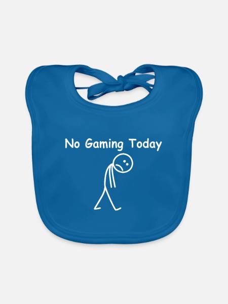 Heute kein Gaming – lustiger Gamer Zocker - Baby Bio-Lätzchen - Pfauenblau