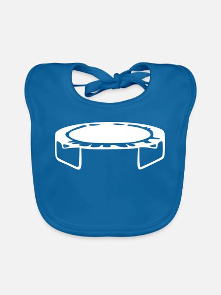 Trampolin springen Geschenk - Baby Bio-Lätzchen - Pfauenblau