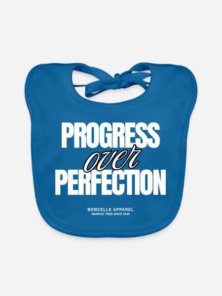 Fortschritt über Perfektion - Baby Bio-Lätzchen - Pfauenblau