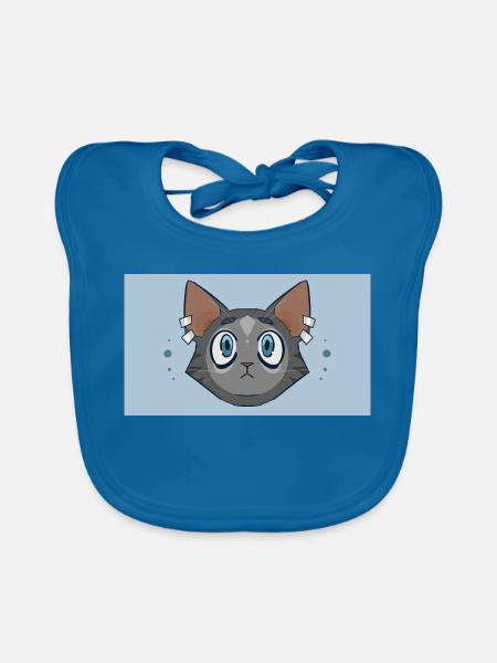 Cat Design - Baby Bio-Lätzchen - Pfauenblau