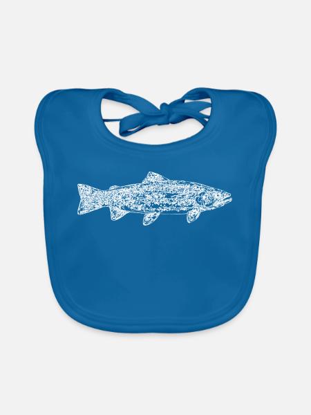 Forelle - Baby Bio-Lätzchen - Pfauenblau - Vorne