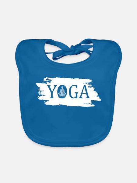 Yoga Stille Silhouette - Baby Bio-Lätzchen - Pfauenblau