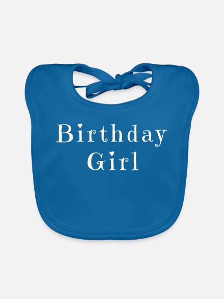 Birthday Girl – Celebration Design - Baby Bio-Lätzchen - Pfauenblau