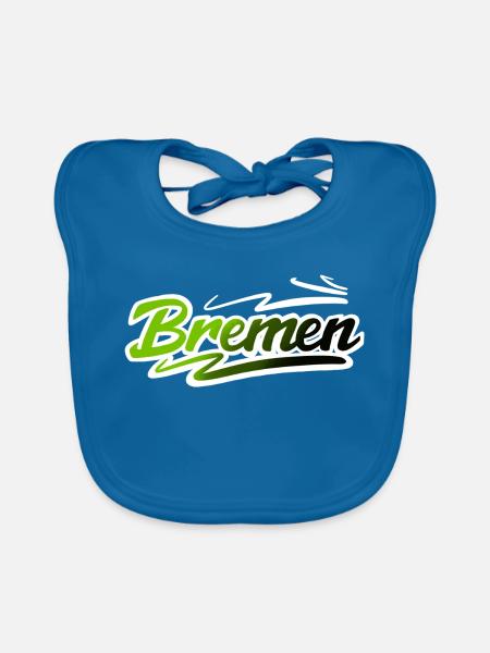 Bremen - Baby Bio-Lätzchen - Pfauenblau - Vorne