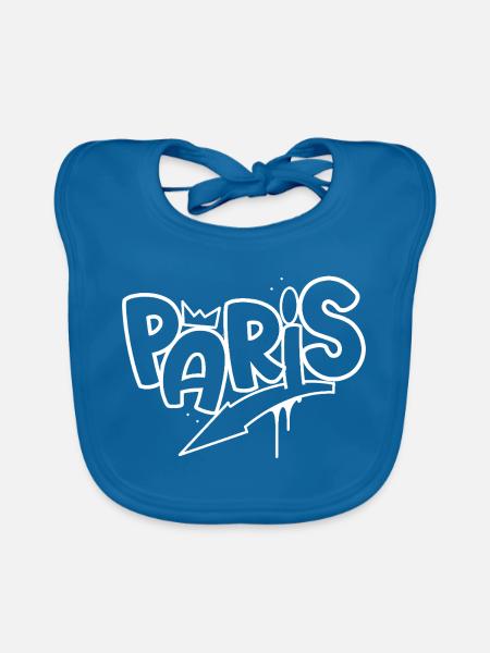 Paris - Baby Bio-Lätzchen - Pfauenblau - Vorne