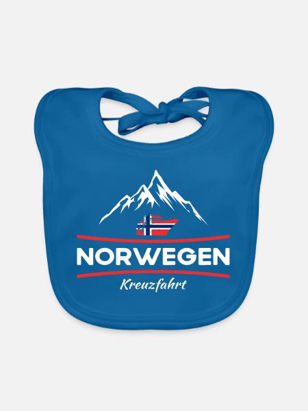 Kreuzfahrt durch Norwegen - Baby Bio-Lätzchen - Pfauenblau