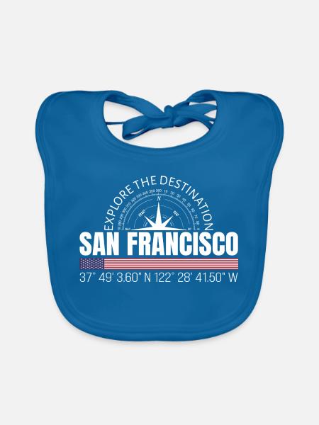 San Francisco - Baby Bio-Lätzchen - Pfauenblau