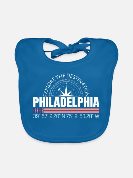 Philadelphia - Baby Bio-Lätzchen - Pfauenblau - Vorne