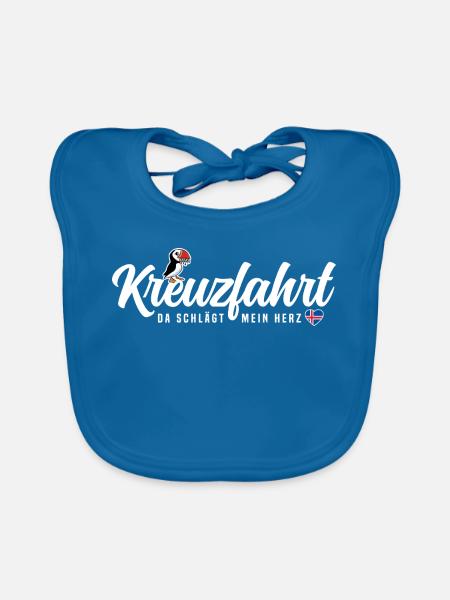 Island Kreuzfahrt - Baby Bio-Lätzchen - Pfauenblau