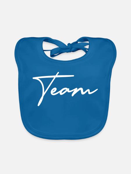 Team Schreibschrift - Baby Bio-Lätzchen - Pfauenblau