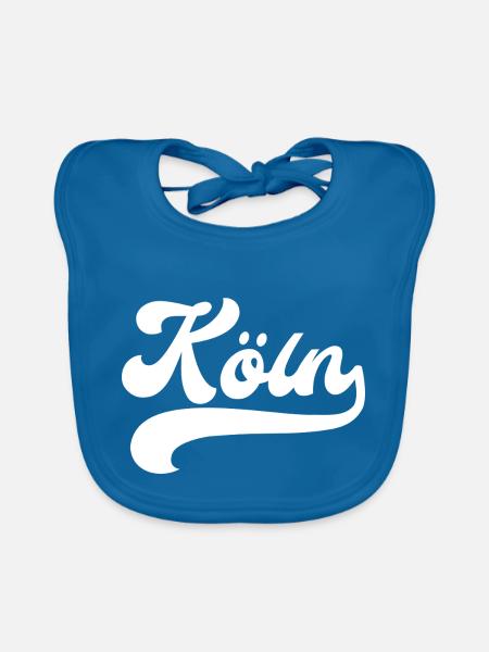 Köln retro T-Shirt - Baby Bio-Lätzchen - Pfauenblau