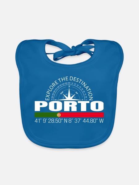 Porto - Baby Bio-Lätzchen - Pfauenblau - Vorne