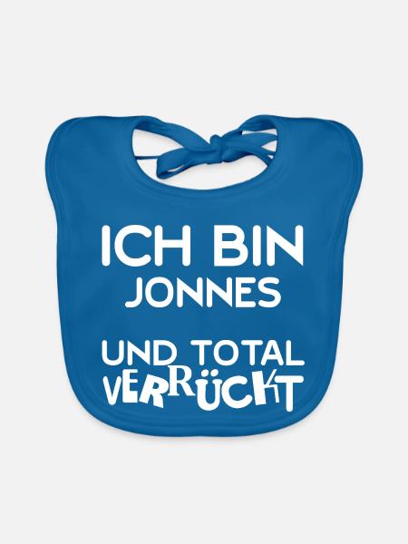 Verrueckt Jonnes - Baby Bio-Lätzchen - Pfauenblau
