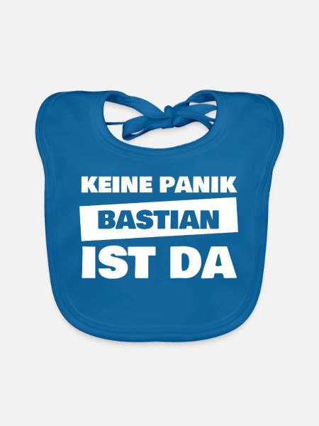 Name Bastian - Baby Bio-Lätzchen - Pfauenblau