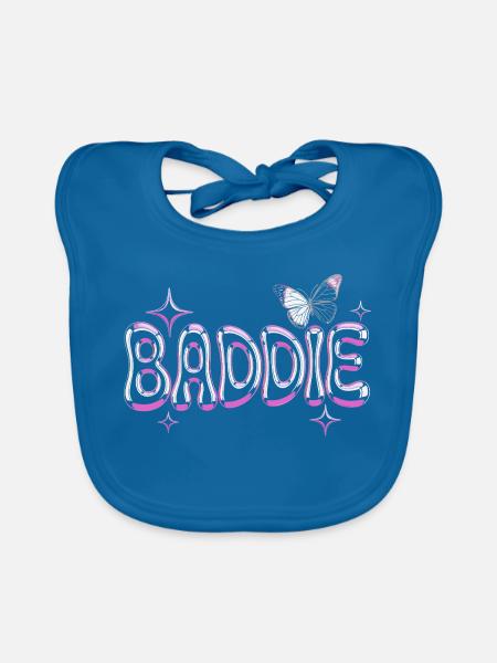Baddie Aesthetic Böses Mädchen Bad Girl Baddie - Baby Bio-Lätzchen - Pfauenblau - Vorne