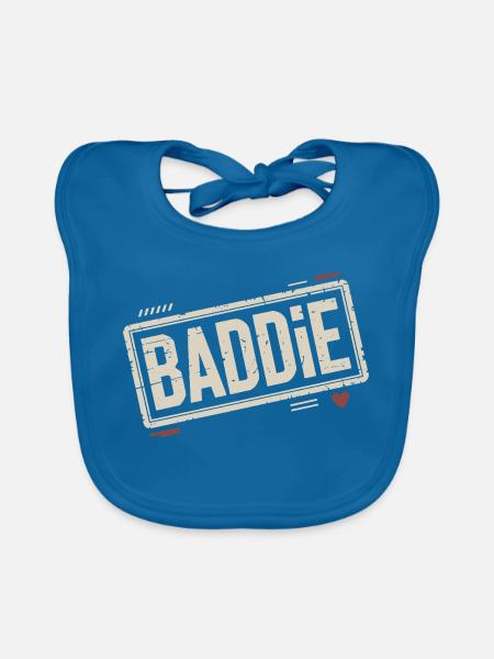 Baddie Aesthetic Böses Mädchen Bad Girl Baddie - Baby Bio-Lätzchen - Pfauenblau - Vorne