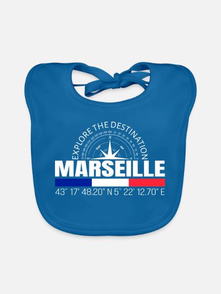 Marseille - Baby Bio-Lätzchen - Pfauenblau
