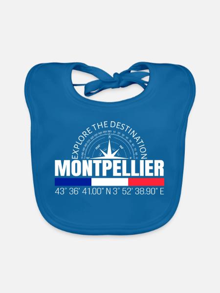 Montpellier - Baby Bio-Lätzchen - Pfauenblau