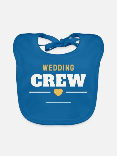 Wedding Crew Hochzeit Team Braut Bräutigam Gäste - Baby Bio-Lätzchen - Pfauenblau - Vorne
