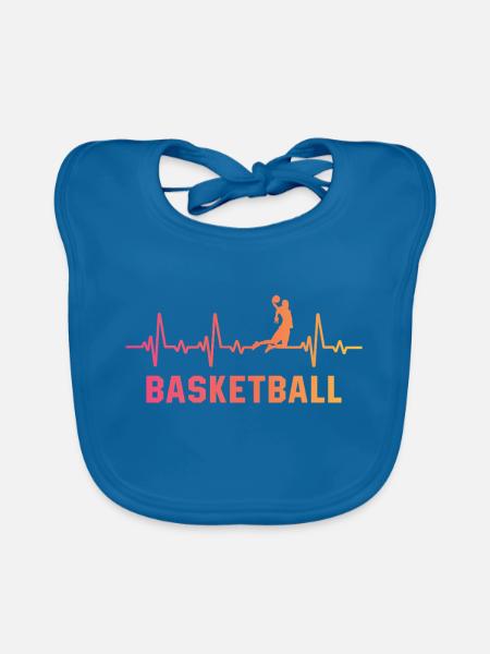 Basketball herzschlag basketballspiel - Baby Bio-Lätzchen - Pfauenblau - Vorne
