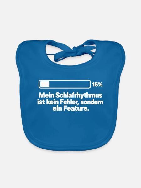Schlafrhythmus Schichtarbeit Nachtschicht Shirt - Baby Bio-Lätzchen - Pfauenblau - Vorne
