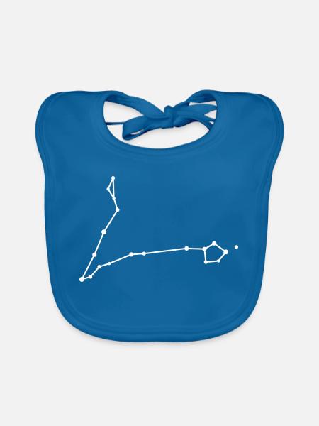 Sternbild Fische Linienzeichnung - Baby Bio-Lätzchen - Pfauenblau - Vorne