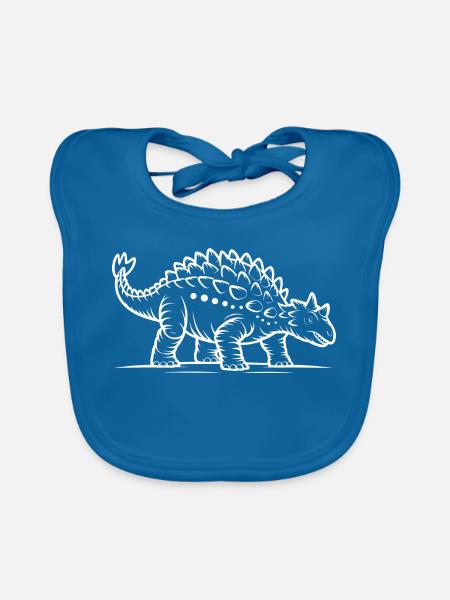 Stegosaurus Linienzeichnung Doodle - Baby Bio-Lätzchen - Pfauenblau
