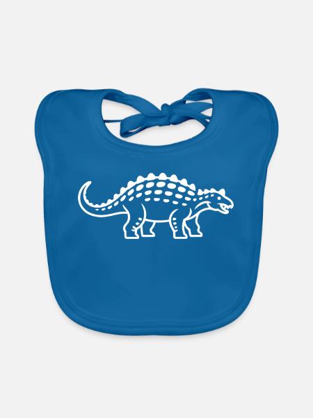 Stegosaurus Silhouette - Baby Bio-Lätzchen - Pfauenblau - Vorne