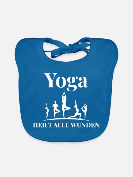 Yogische Heilung Alle Wunden - Baby Bio-Lätzchen - Pfauenblau - Vorne