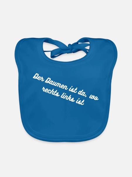 HN Diagonaler Script-Spruch  - Baby Bio-Lätzchen - Pfauenblau
