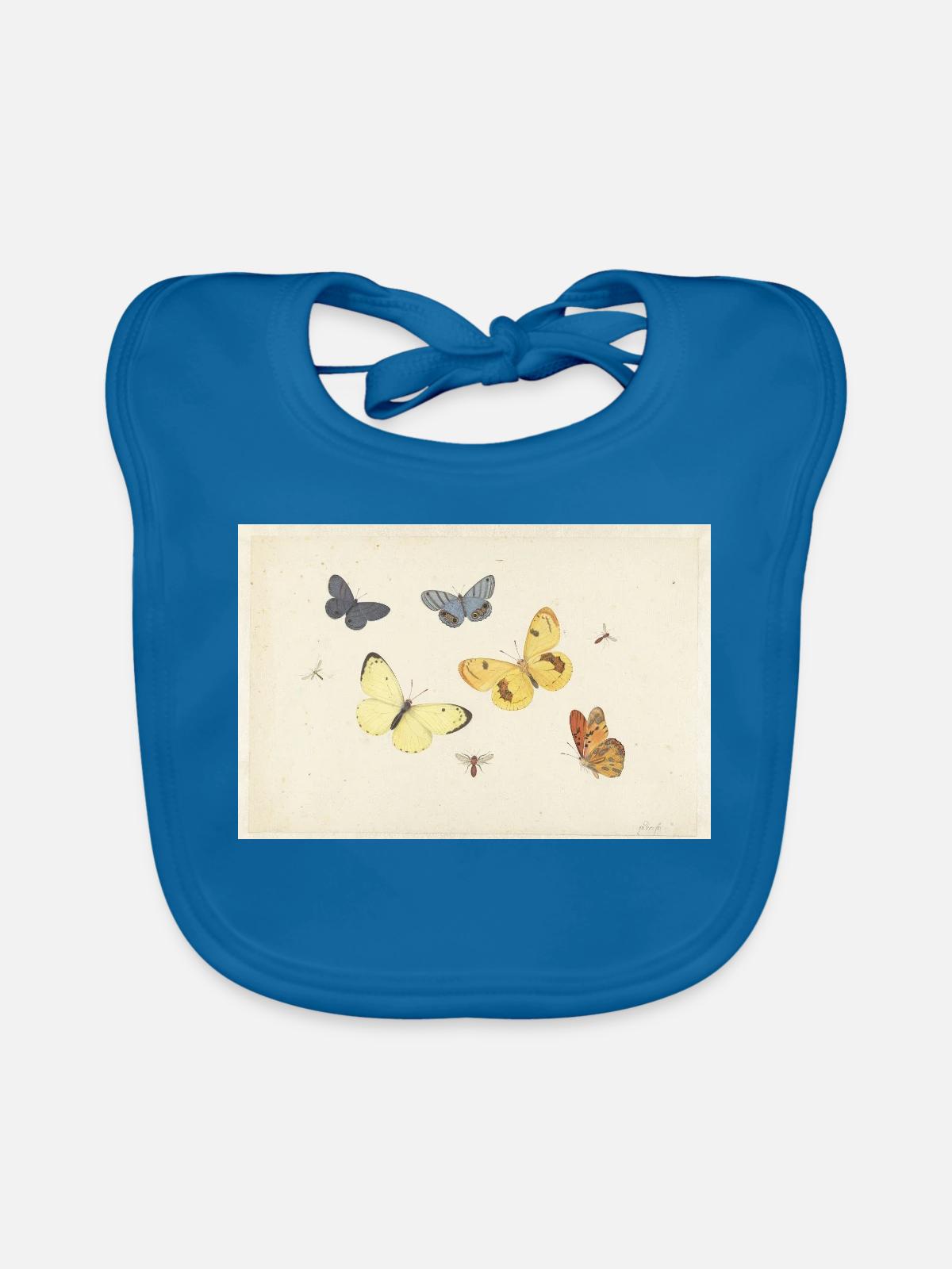 Sheet_of_Studies_with_Five_Butterflies - Baby Bio-Lätzchen - Pfauenblau - Vorne