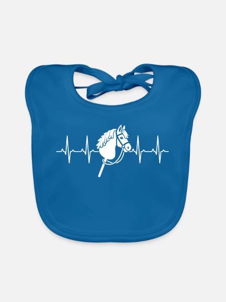 Hobby Horse Heartbeat EKG - Baby Bio-Lätzchen - Pfauenblau