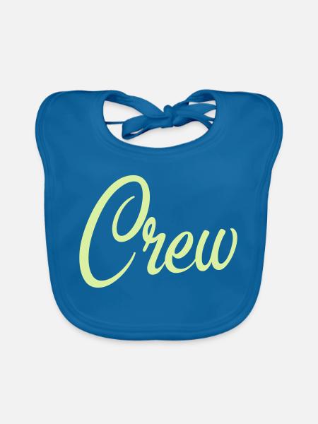 Crew Script Pastellgrün - Baby Bio-Lätzchen - Pfauenblau - Vorne