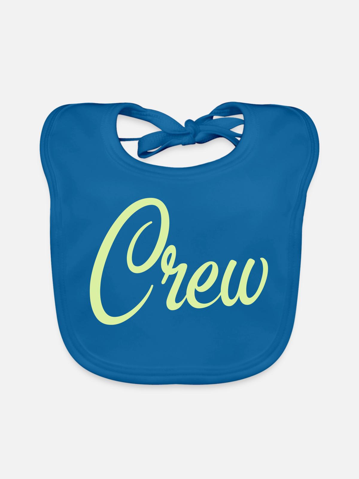 Crew Script Pastellgrün - Baby Bio-Lätzchen - Pfauenblau - Vorne