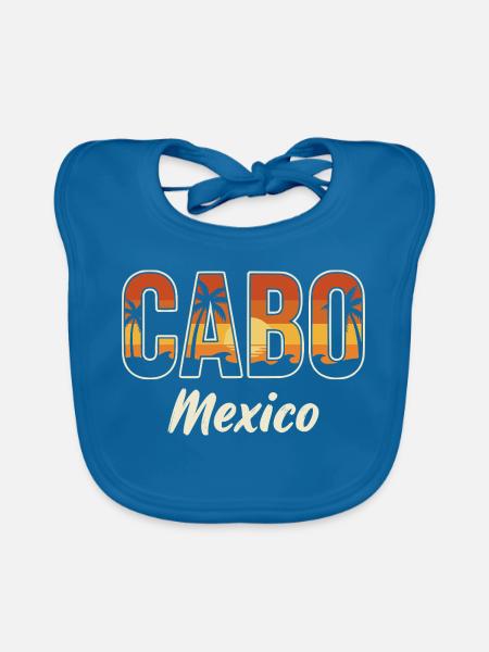 Cabo Mexiko - Baby Bio-Lätzchen - Pfauenblau