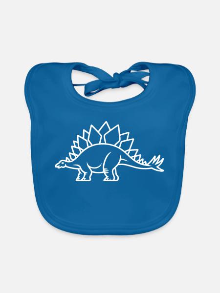 Stegosaurus Linienkunst Print - Baby Bio-Lätzchen - Pfauenblau