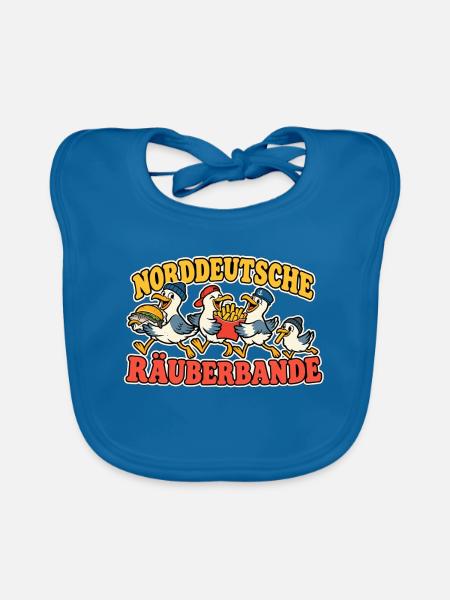 Norddeutsche Räuberbande – Lustige Möwen - Baby Bio-Lätzchen - Pfauenblau